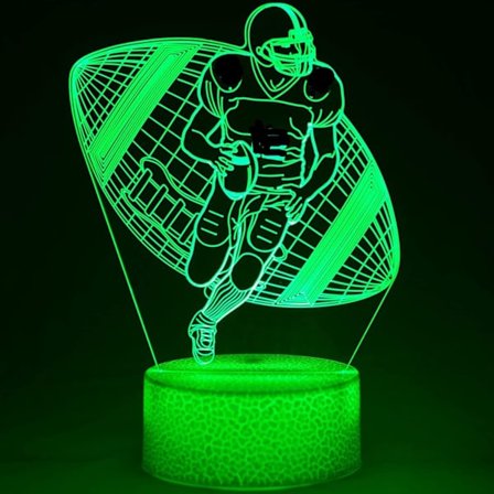3D Rugby Amerikanjalkapallo Yövalo Lamppu Illuusio 7 Väriä Vaihtuva Kosketuskytkin Pöytä Työpöydän Koriste Lamput Akryyli Tasainen ABS-Pohja USB(Bus)