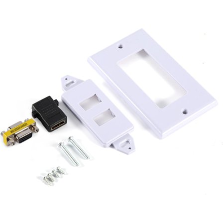 1-ports HDMI-hona, 1-ports VGA-hona, AV-vägguttag, Videosockel, Frontplatta, Vit