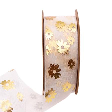 Organza gullbånd for Valentinsdag og Tanabata blomsterpakking