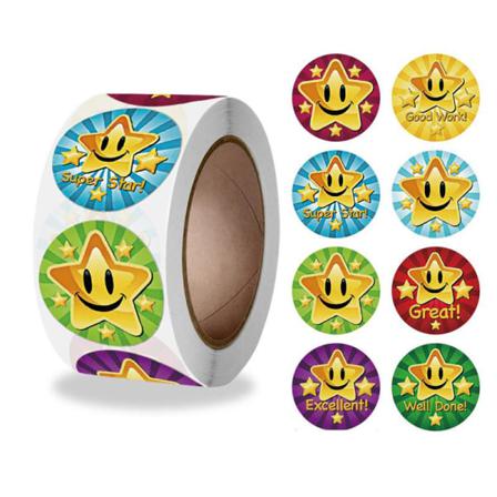 500st Stickers Klistermärken - Star Motiv - Cartoon Multifärg