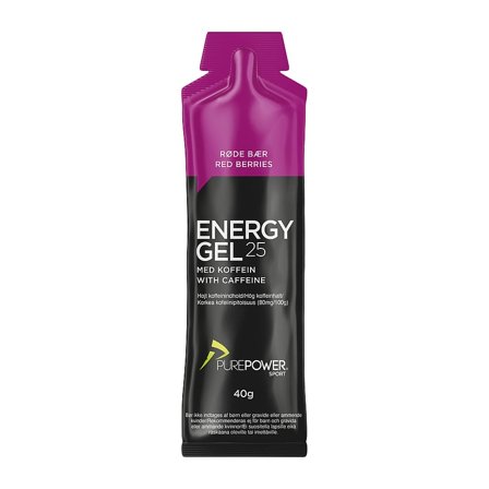 PurePower Energy Gel Røde bær Koffein 40 g, Sport & Velvære, Protein & Energi, Energigel