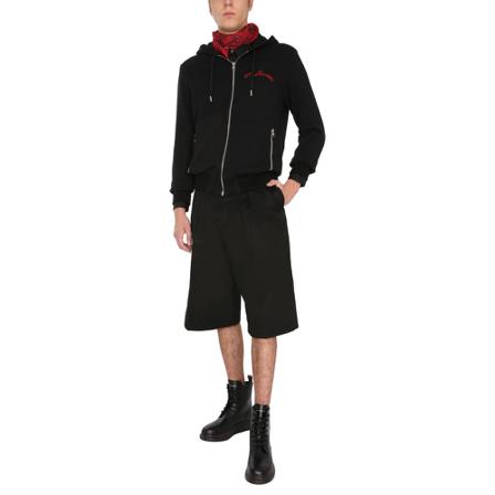 Alexander McQueen Hooded Sweatshirt With ZIP Sort, Herre Trøjer