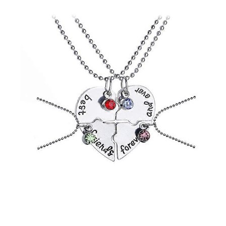 Best Friends Forever and Ever-halskjede med krystallknust hjerte-anhengsett vennskapshalskjede