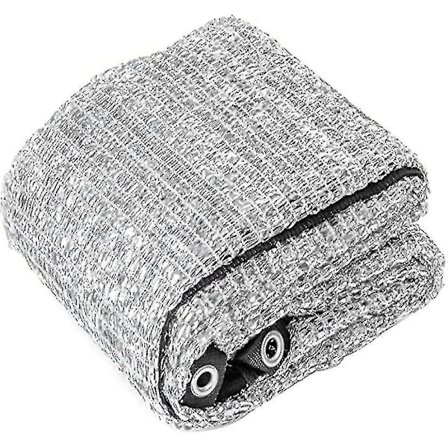 Aluminet Skyggedug Reflekterende Aluminet Solskygge Net Uv Bestandig Netting Med Øjer Til Blomster Planter Terrasse Have Sølv 3x3m, Gaver