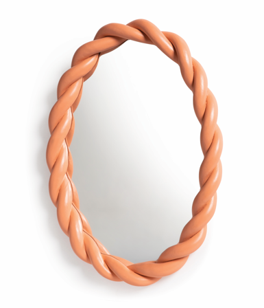Klevering Flettet Speil Oransje 35x26