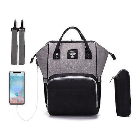 Skötväska Stor kapacitet USB Mummy Bag Reseryggsäck Designer amningsväska för baby