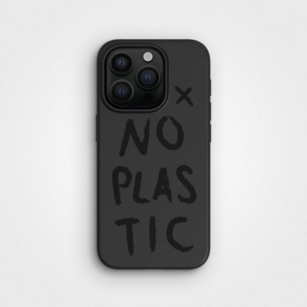 Keine Plastik-iPhone 15-Handyhülle in Schwarz, hergestellt aus Pflanzen, iPhone 15 Pro