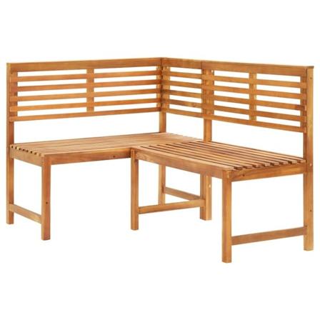 vidaXL Hörnbänk 140 cm massivt akaciaträ Brun