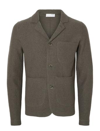 Slhnealy Knit Blazer W Noos Tops Knitwear Cardigans Brown Selected Homme