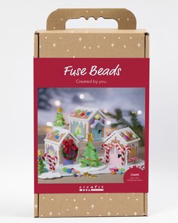 Basteln mit Bügelperlen Weihnachtshaus