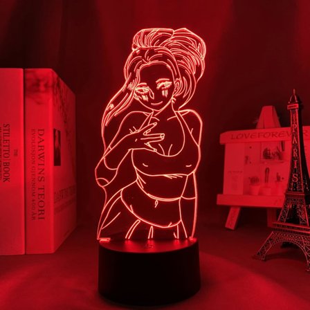 3D LED-lampe 3D nattlys Momo Yaoyorozu LED nattlys Anime My Hero Academia lampe for barnerom dekor Momo Yaoyorozu 3D lampe bursdagsgave Mang