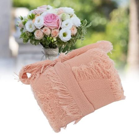 Chiffon-nauha 5M DIY Mielenkiintoinen maalaismainen tyyli Polyesteritekstuurista käsin värjätty koristeellinen vintage-nauha lahjapakkaukseen Pinkki 