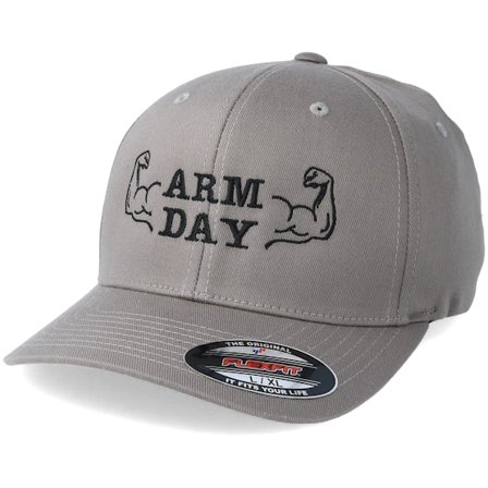 Berzerk - Grå flexfit Keps - Arm Day Grey Flexfit @ Hatstore