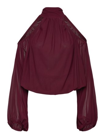 Gina Tricot Boho Blouse - Burgundy - XS