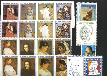 Picasso-malerier - 20 forskellige frimærker 1974-1989 - Postfrisk