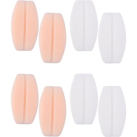 8 stk. BH-strop puder silikone BH-strop pudeholder skridsikker smertelindring skulderpuder, hvid og hudfarvet, 9,2 x 5 cm