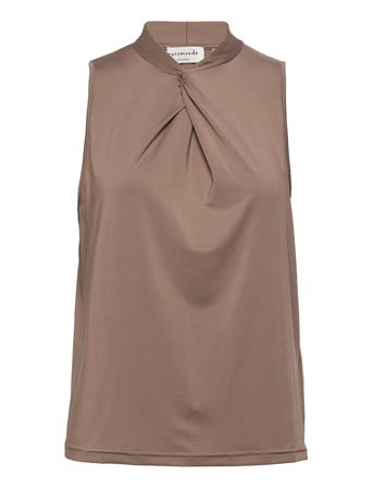 Top Bluse Ærmeløs Brun Rosemunde