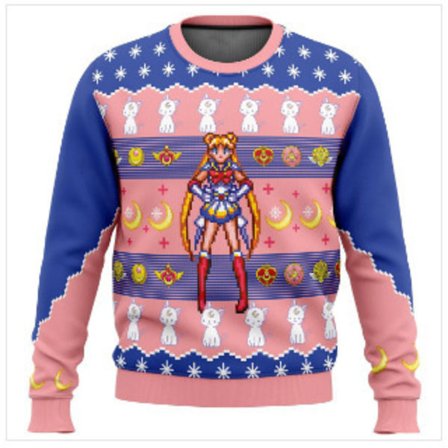 Julegenser, 3D Digitaltrykk Rundhalset Genser - K41 - Størrelse S