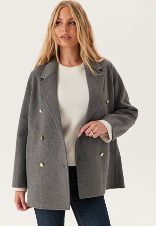 GANT - Handstitched Peacoat - Charcoal Melange - Kläder - - Bubbleroom