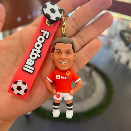 CR7 Cristiano Ronaldo Nøglering 3D Figurer Nøglering Bil Rygsæk Vedhæng Smykker Gave #2