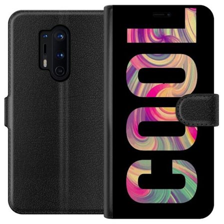 Yhteensopiva Lompakkokotelo OnePlus OnePlus 8 Pro Nykytaiteellinen typografia taiteilu sanaa LOVE nestemäisissä sateenkaariväreissä mustaa taustaa