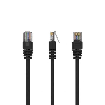 CAT5e UTP verkkokaapeli 3 m kullatuilla liittimillä - Musta