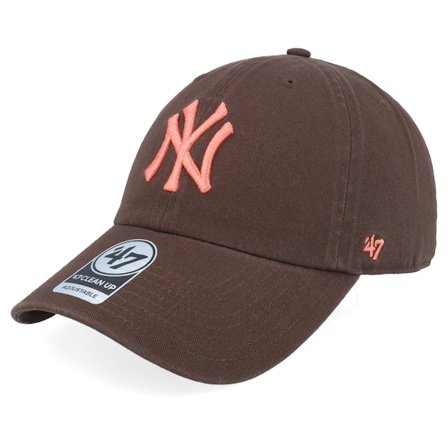 47 Brand - MLB Brun unconstructed Keps - New York Yankees MLB Clean Up Cap Brown Dad Cap @ Hatstore