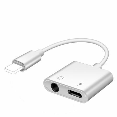 Kompatibel Apple mobiltelefon iphone hodetelefonadapter 2-i-1 3.5