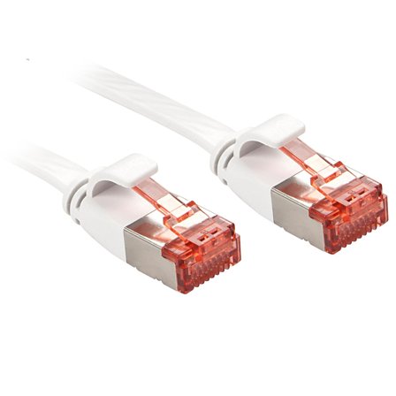 Lindy U/FTP Flat PatchCord Cat6. CU. White. 10m Factory Sealed
