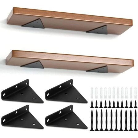 Hot deal til lav pris! 4-pakning Triangel Hylleknekter, 8 cm Flytende Hylleknekter i Jern, Metall Veggmontert Hylleknekt for DIY Åpne Hyller-Glad