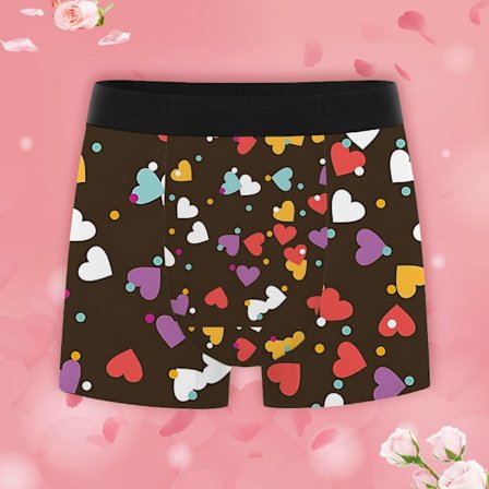 Romantiske hjerte herre boxershorts, letvægts åndbart undertøj perfekt til hverdagsbrug