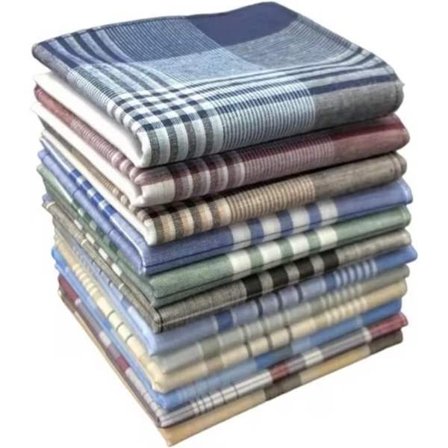 12-delt Herre Lommetørklæde - 100% bomuld stofserviet sæt, størrelse 40x40 cm