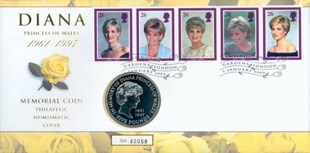 England - Prinsesse Diana - Møntbrev