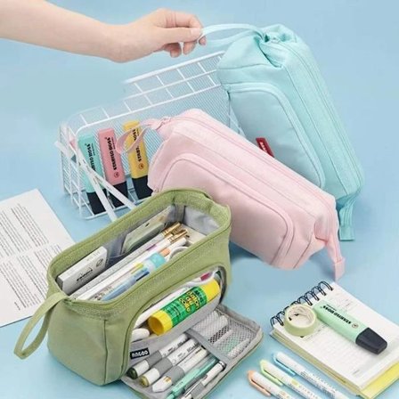 Girl Large Capacity Pencil Bag Aesthetic School Cases Kawaii Stationery Holder Bag Children Pen Case Students School Supplies