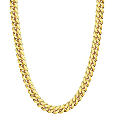 Guldkedja | Silver Chain Men. 3.5/5/6/9/12mm Herrkedja Halsband Kubanska Kedjor Present Super Robust Glansiga Herrhalsband 18/20/22/24/26 Tum