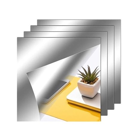 4 stykker 3D Mirror Væg Klistermærker Selvklæbende Spejl Klistermærker Fortykkere 2mm Fleksibel Gør det selv Kunst Akryl Spejl