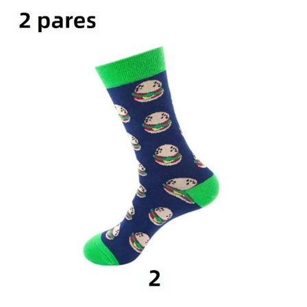 One Size-ZE 2 paria rentoja urheilusukkia miehille ja naisille hauskoilla kuvioilla, korkea laatu, suuri koko, syksy talvi 2