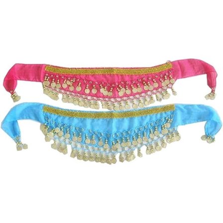 2 stk. barn paljett magedans skjerf wrap belte