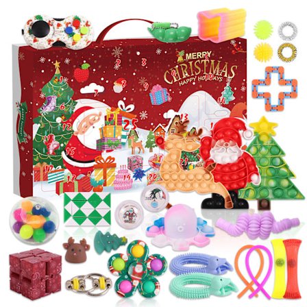 Julekalender med 24 Fidget Toys - Antistresssett for barn