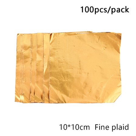 100 st/pack Gyllene aluminiumfolie Godis Choklad Cookie Wrappin