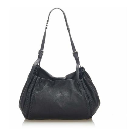 Bottega Veneta Vintage, Pre owned Intrecciato Leather Shoulder Bag Zwart, Dames, Maat:ONE Size,leer