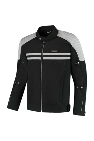 Motorradjacke Rusty Stitches Sean Schwarz/Grau L