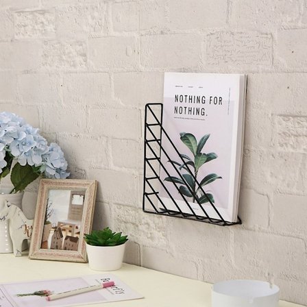 Hängande väggdekoration i järn, utan att behöva borra, vägg, sovrumsbokhylla, bok- och tidningsställ, hyllor för barnböcker, displayställ - perfekt