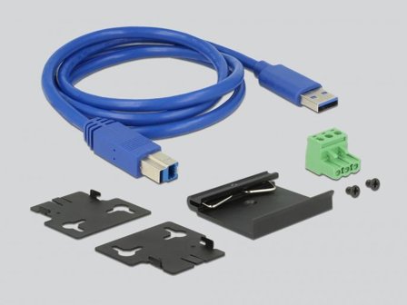 Delock External Industry Hub 7 x USB 3.0 Type-A with 15 kV ESD protection - hub - 7 porter