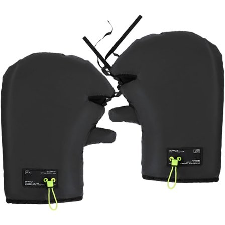 Vintercykelhandsker med refleksstriber - Varme vandtætte vindtætte sorte cykelhandsker med ekstra polstring kompatible med cykel og scooter