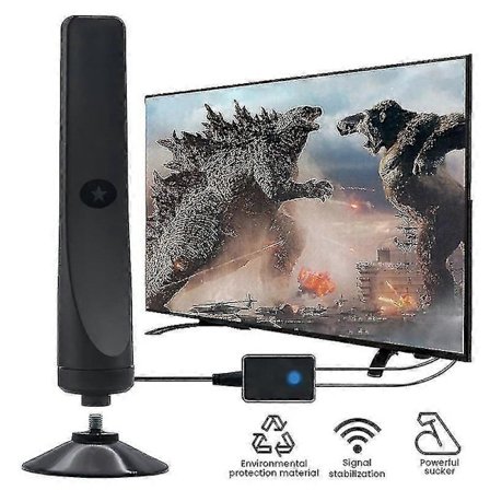 Rewave Antenne, Sugekop TV Antenne Plug Play Digital TV Antenne 80 km Rækkevidde Kanaler Universal