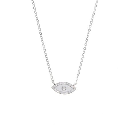 Nytt 925 Silver Evil Eye Halsband Statement Boho CZ Kristall Emaljöga Hängsmycke Halsband för Kvinnor Bröllopssmycken