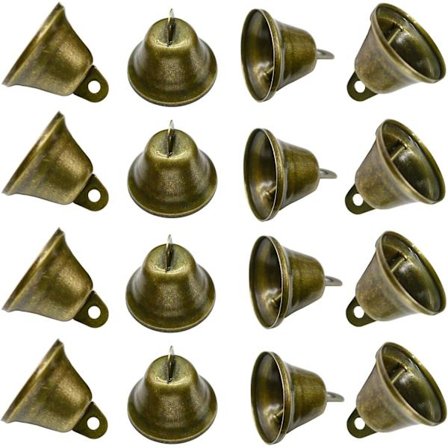 20 KPL Pronssiset kulkuset, vintage messinkiväri, mini (35*38mm) häihin, oviin, koiranpantoihin, koruihin, ompeluun, joulukoristeluun