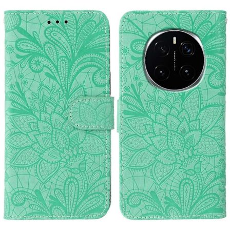 Kompatibel med Honor Magic7 Pro 5G Fodral Spetsblommor PU Läder Flip Plånbok Telefonfodral-lingling}