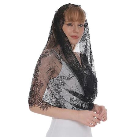 Mantilla Slöjor Katolsk Huvudbonad Sjal Spanska Mantillor För